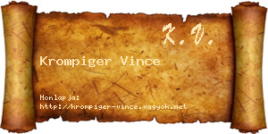 Krompiger Vince névjegykártya
